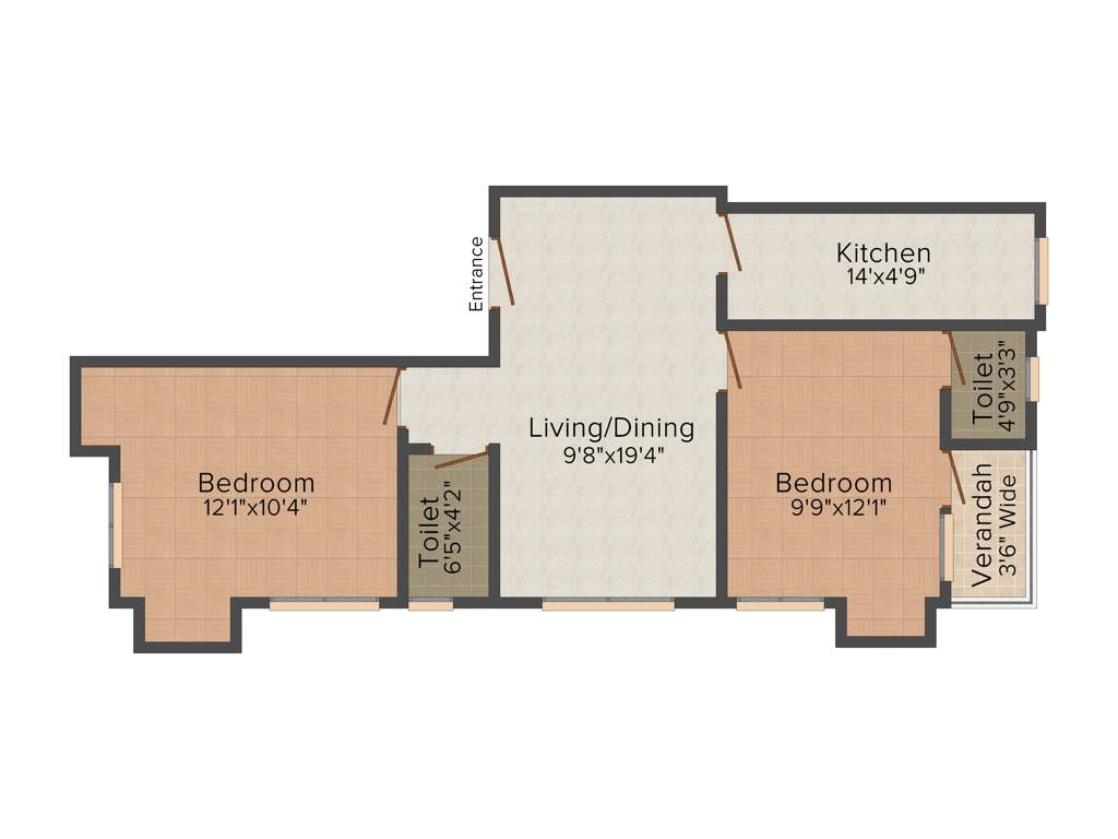 Hindusthan Coral (2BHK+2T (1,056 sq ft) 1056 sq ft)