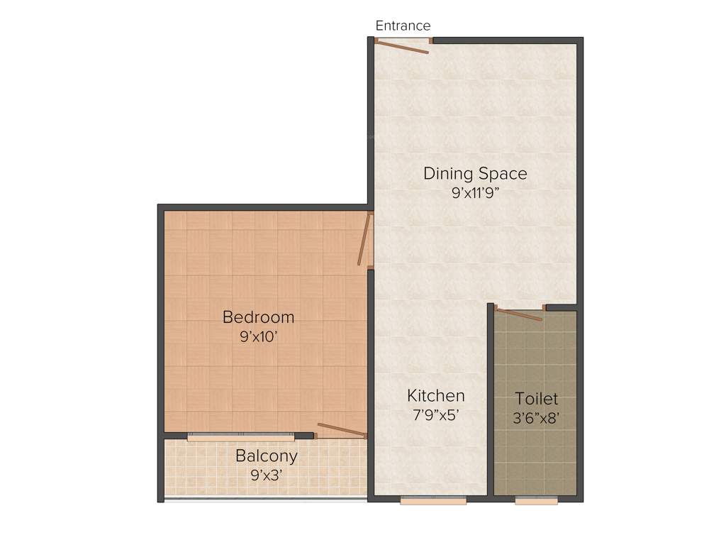 Happy 260 N S Road (1BHK+1T (403 sq ft) 403 sq ft)