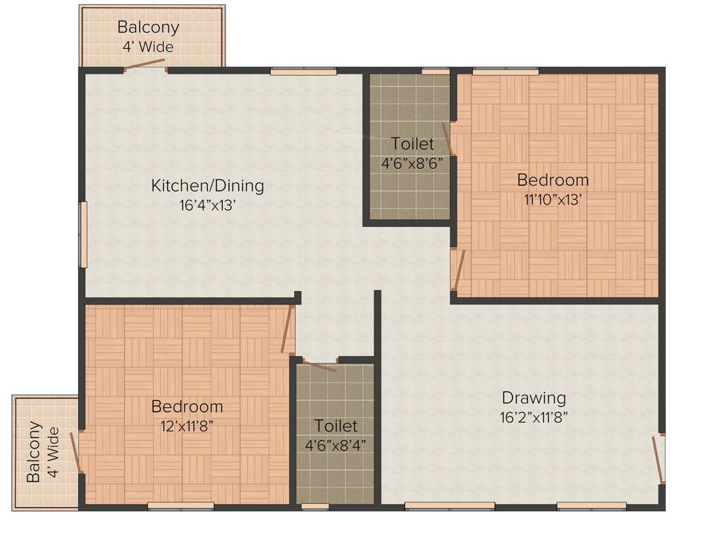 Pranava Gitaaar (2BHK+2T (1,182 sq ft) 1182 sq ft)