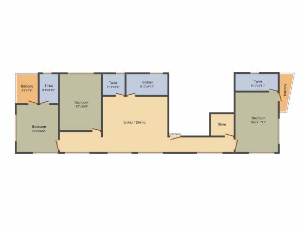 Dreamz Avinash (3BHK+3T (1,689 sq ft) 1689 sq ft)