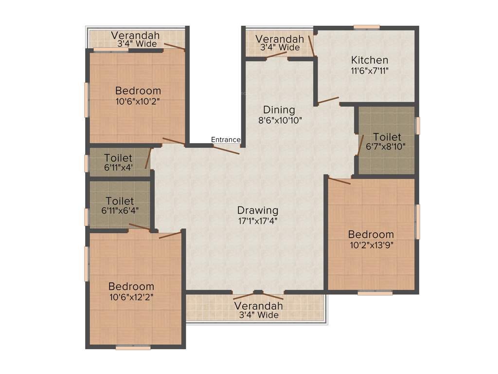 Ramala 543 By 2 Kalikapur Road (3BHK+3T (2,200 sq ft) 2200 sq ft)