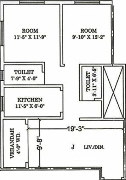 Vastu Naboniloy (2BHK+2T (978 sq ft) 978 sq ft)