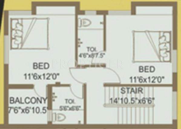 SRM Rudra (3BHK+3T (1,536 sq ft) 1536 sq ft)