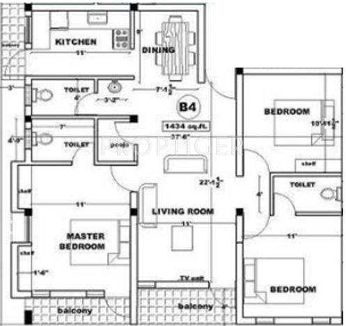 Aishwarya Gardens (3BHK+3T (1,434 sq ft) 1434 sq ft) Aishwarya Gardens (3BHK+3T (1,434 sq ft) 1434 sq ft)
