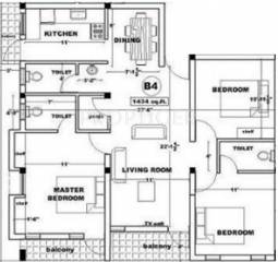 Aishwarya Gardens (3BHK+3T (1,434 sq ft) 1434 sq ft) Aishwarya Gardens (3BHK+3T (1,434 sq ft) 1434 sq ft)