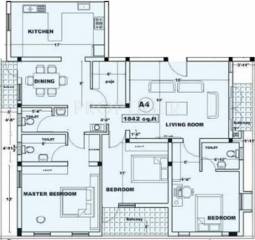 Aishwarya Gardens (3BHK+3T (1,842 sq ft) 1842 sq ft) Aishwarya Gardens (3BHK+3T (1,842 sq ft) 1842 sq ft)
