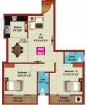JKB Galaxy (2BHK+2T (1,048 sq ft) 1048 sq ft)