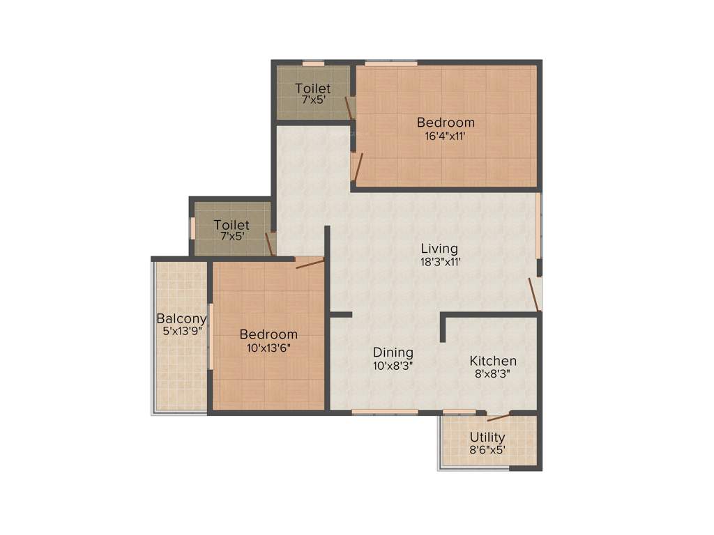 DS DSMAX SILVER BELL (2BHK+2T (1,408 sq ft) 1408 sq ft)