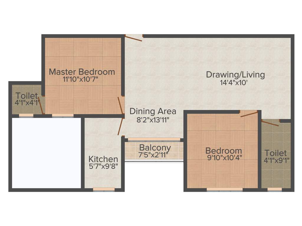 Spandan Glory (2BHK+2T (990 sq ft) 990 sq ft)