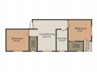 Cosmic Opulence (2BHK+2T (850 sq ft) 850 sq ft)