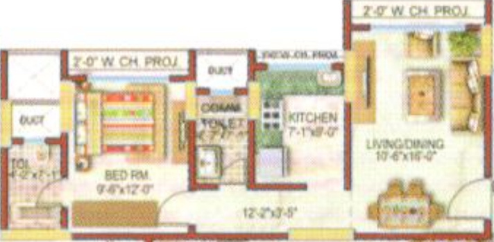 Neelyog Virat (1BHK+2T (681 sq ft) 681 sq ft)