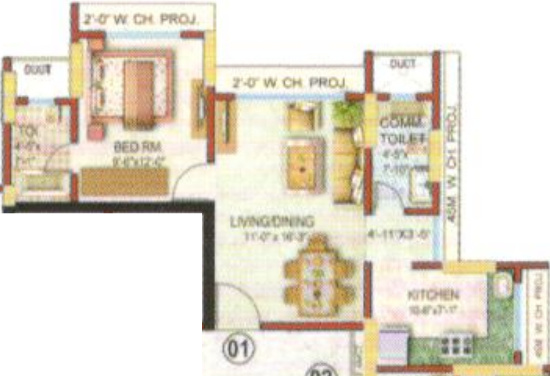 Neelyog Virat (1BHK+2T (685 sq ft) 685 sq ft)