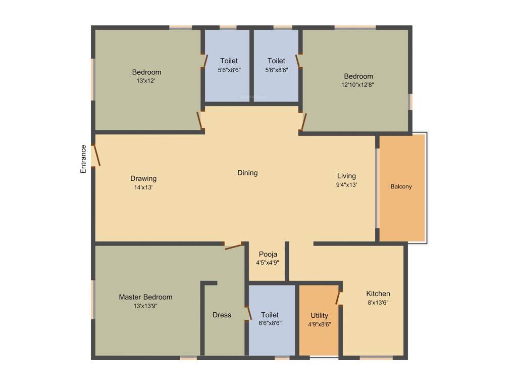 Salarpuria Sattva Magnus (3BHK+3T (2,070 sq ft) + Pooja Room 2070 sq ft)