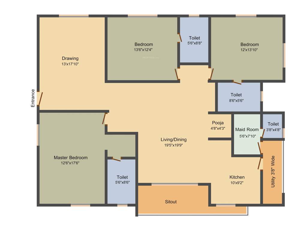 Salarpuria Sattva Magnus (3BHK+4T (2,275 sq ft) + Servant Room 2275 sq ft)