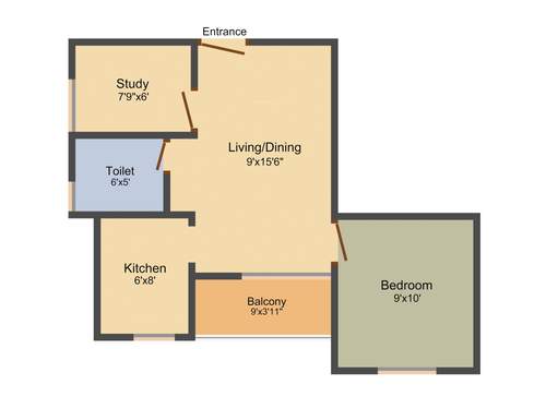 XS Skycity (1BHK+1T (616 sq ft) + Study Room 616 sq ft)