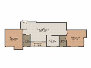 Gazebo Aakka Dokka (2BHK+2T (1,117 sq ft) 1117 sq ft)