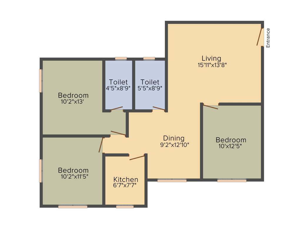 Indicon Neer Apartment (3BHK+2T (1,348 sq ft) 1348 sq ft)