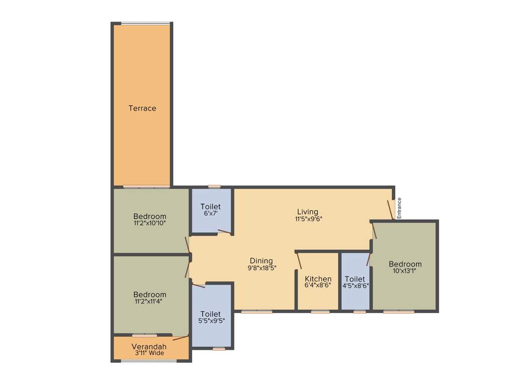 Indicon Neer Apartment (3BHK+3T (1,578 sq ft) 1578 sq ft)