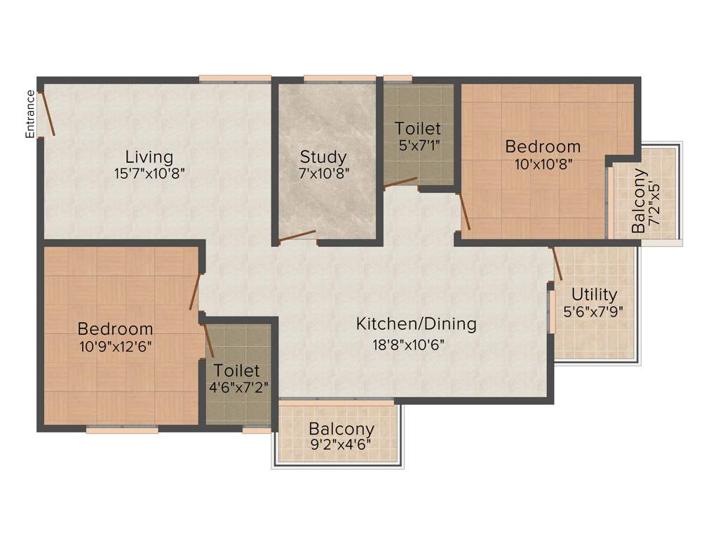 VijayaSri Eldorado (2BHK+2T (1,270 sq ft) + Study Room 1270 sq ft)