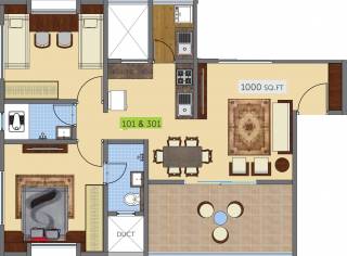 Swaraa Nature Park (2BHK+2T (1,000 sq ft) 1000 sq ft)