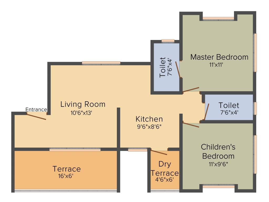 Swaraa Nature Park (2BHK+2T (950 sq ft) 950 sq ft) Swaraa Nature Park (2BHK+2T (950 sq ft) 950 sq ft)