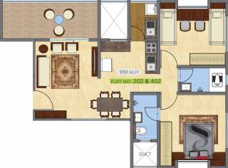 Swaraa Nature Park (2BHK+2T (930 sq ft) 930 sq ft)