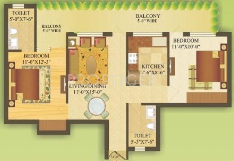 Gardenia Gateway (2BHK+2T (1,045 sq ft) 1045 sq ft) Gardenia Gateway (2BHK+2T (1,045 sq ft) 1045 sq ft)