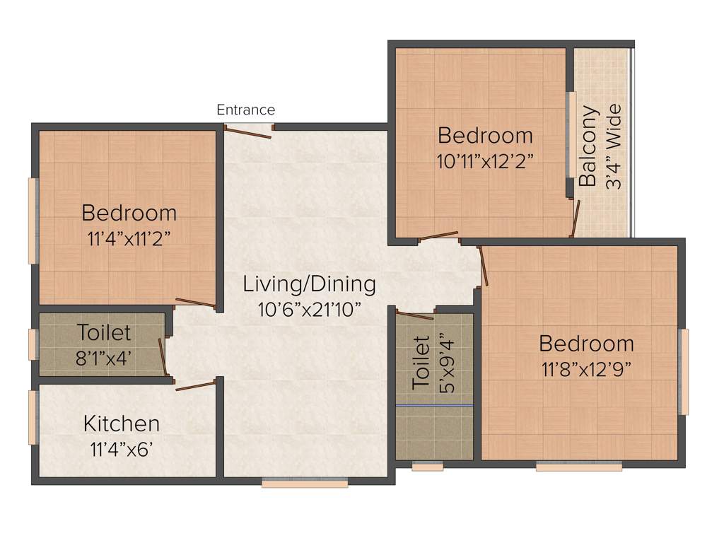 Hi Rise Apartment Makers Pvt Ltd South View Residency (3BHK+3T (1,350 sq ft) 1350 sq ft)