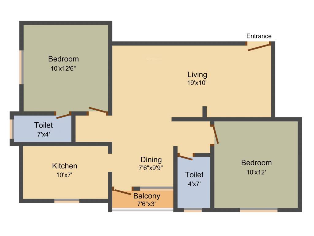 Vishnu Ajay Manor (2BHK+2T (970 sq ft) 970 sq ft)