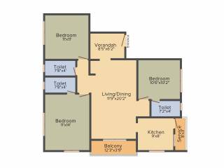 Nisha Vernisha (3BHK+3T (1,295 sq ft) + Pooja Room 1295 sq ft) Nisha Vernisha (3BHK+3T (1,295 sq ft) + Pooja Room 1295 sq ft)