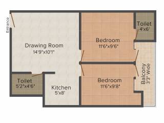 Dreamz Hardik Tower 1 (2BHK+2T (875 sq ft) 875 sq ft)