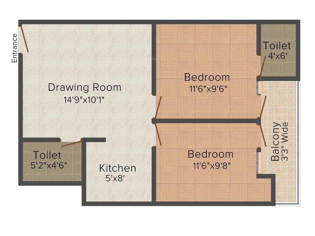 Dreamz Hardik Tower 1 (2BHK+2T (875 sq ft) 875 sq ft)