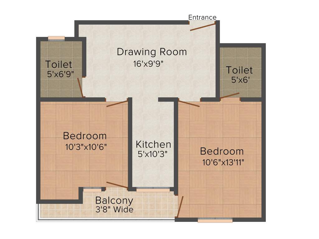 Dreamz Hardik Tower 1 (2BHK+2T (898 sq ft) 898 sq ft)