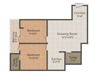Dreamz Hardik Tower 1 (2BHK+2T (1,015 sq ft) 1015 sq ft)