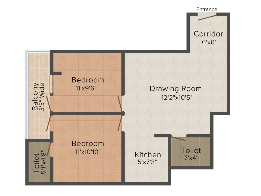 Dreamz Hardik Tower 1 (2BHK+2T (1,015 sq ft) 1015 sq ft)