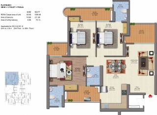 Saya Gold Avenue (3BHK+3T (1,755 sq ft)   Pooja Room 1755 sq ft)