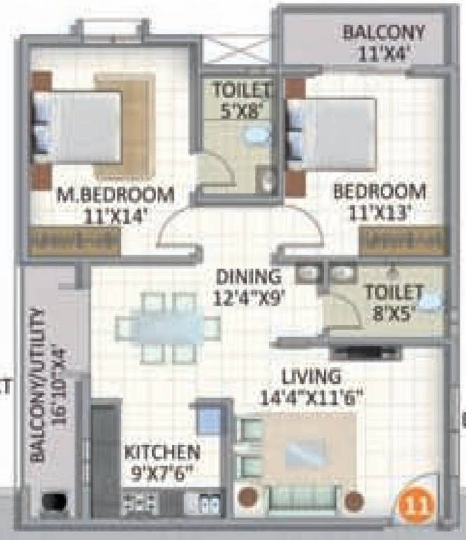 ASN Galaxy (2BHK+2T (1,170 sq ft) 1170 sq ft) ASN Galaxy (2BHK+2T (1,170 sq ft) 1170 sq ft)