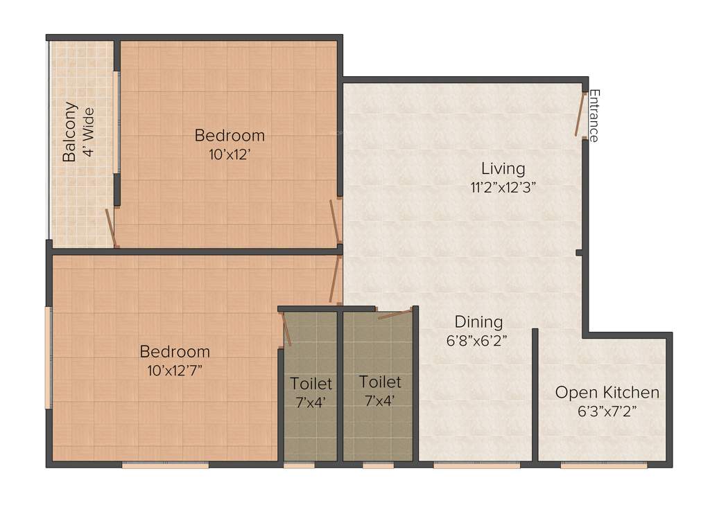 Snow Shanti Kunj (2BHK+2T (842 sq ft) 842 sq ft)