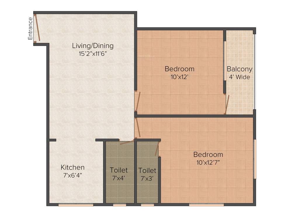 Snow Shanti Kunj (2BHK+2T (851 sq ft) 851 sq ft)