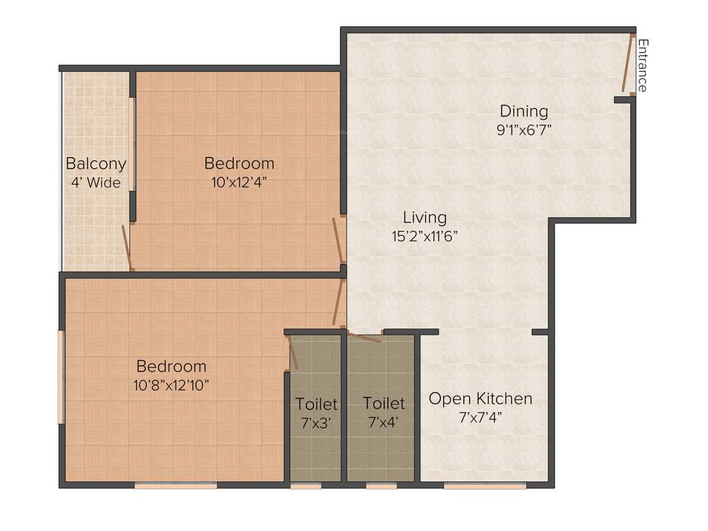 Snow Shanti Kunj (2BHK+2T (942 sq ft) 942 sq ft)