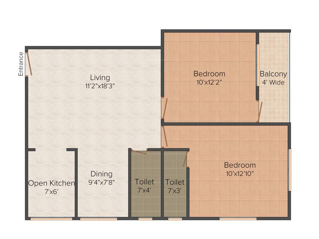 Snow Shanti Kunj (2BHK+2T (921 sq ft) 921 sq ft)