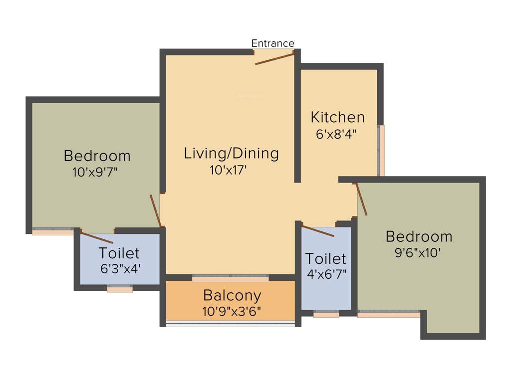 RK RK Enclave (2BHK+2T (732 sq ft) 732 sq ft)