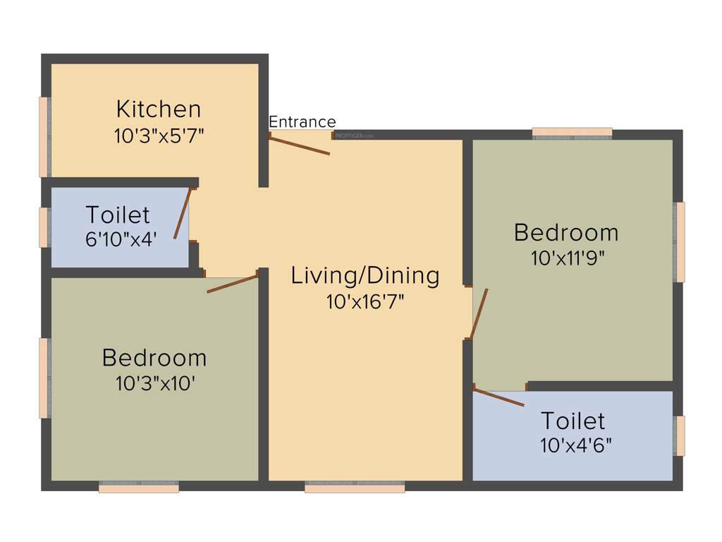 RK RK Enclave (1BHK+2T (760 sq ft) 760 sq ft)