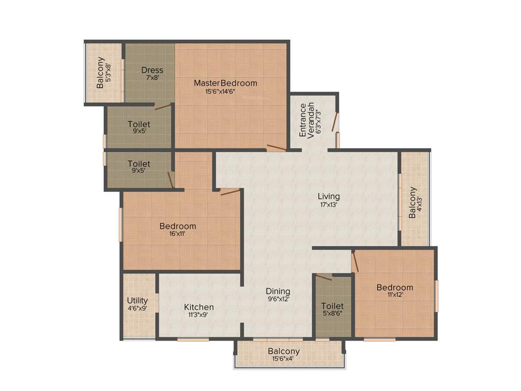 Cinoti Allure (3BHK+3T (2,030 sq ft) 2030 sq ft)