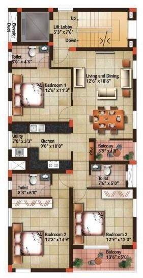Indus Amber (3BHK+3T (1,690 sq ft) 1690 sq ft)