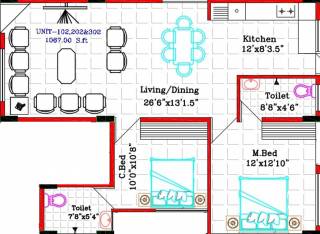 Bindu Ashish (2BHK+2T (1,067 sq ft) 1067 sq ft)