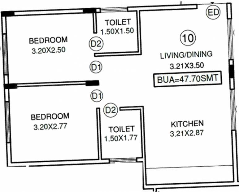 GVIK Housing Projects Bangalore Chivalry (2BHK+2T (650 sq ft) 650 sq ft)