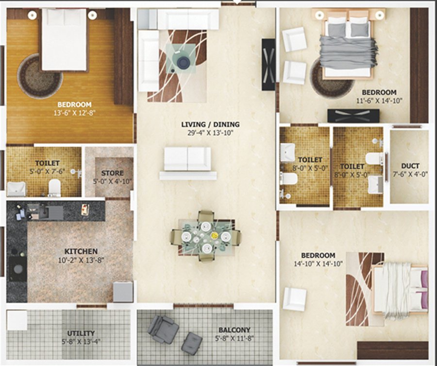Shyam Azura (3BHK+3T (1,968 sq ft) 1968 sq ft)