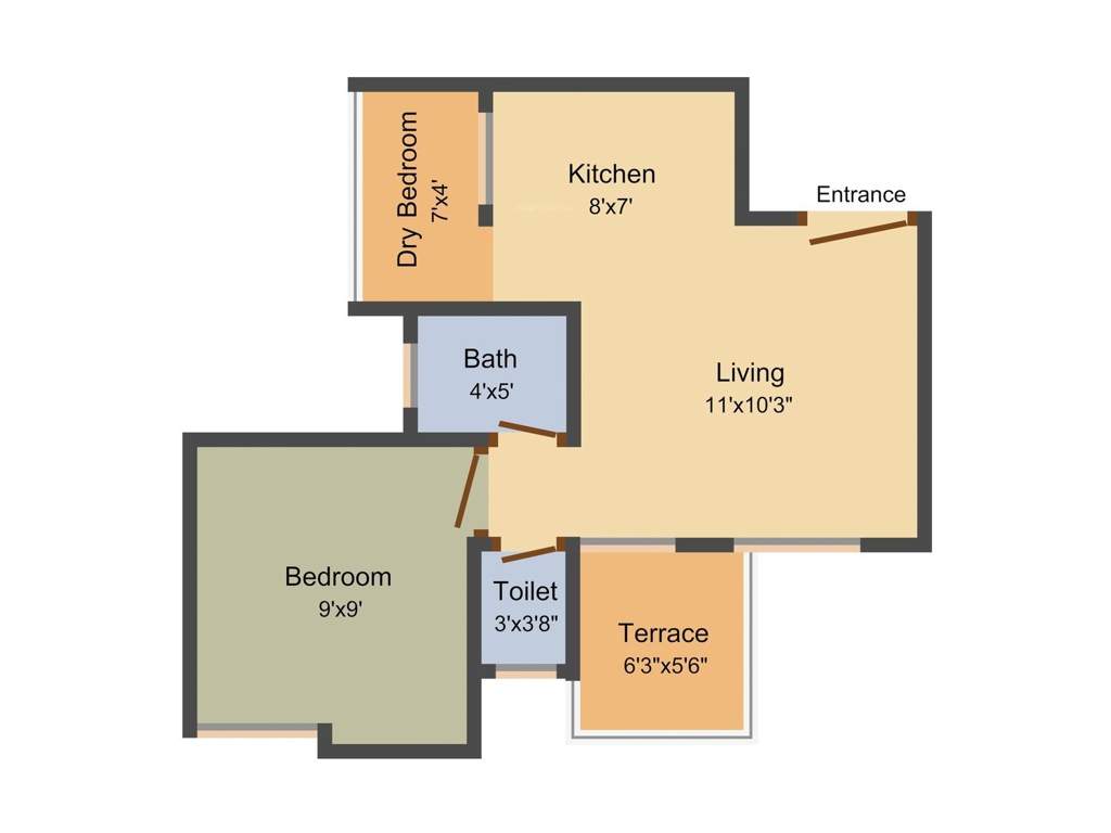 Swaraa Hanging Garden (1BHK+1T (452 sq ft) 452 sq ft)