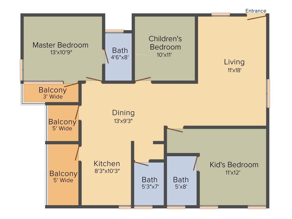 Shyam Gokul 2BHK+2T (1,361 sq ft) + Study Room
